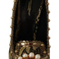 Chic Gold & Black Embellished Heels