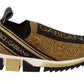 Elegant Gold-Tone Crystal Embellished Sneakers