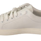 Elegant White Purple Sneakers Luxury Footwear