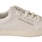 Elegant White Purple Sneakers Luxury Footwear