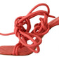 Coral Suede Strappy Stiletto Sandals