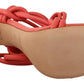 Coral Suede Strappy Stiletto Sandals