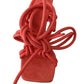 Coral Suede Strappy Stiletto Sandals