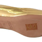 Gold Laminated Leather Mid-Heel Pumps