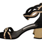 Elegant Suede Leather Heeled Sandals