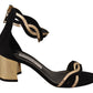 Elegant Suede Leather Heeled Sandals