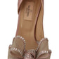 Elegant Pink Satin Crystal Bow Heels
