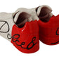 Elegant Portofino Leather Sneakers - Chic White and Red