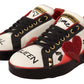 Elegant Multicolor Leather Low Top Sneakers