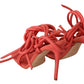 Coral Suede Strappy Stiletto Sandals