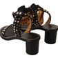 Chic Black Leather Ankle Strap Sandals