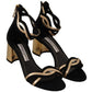 Elegant Suede Leather Heeled Sandals