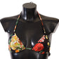 Elegant Floral Print Bikini Top