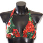 Red Floral Print Bikini Top
