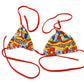 Multicolor Carretto Print Bikini Top