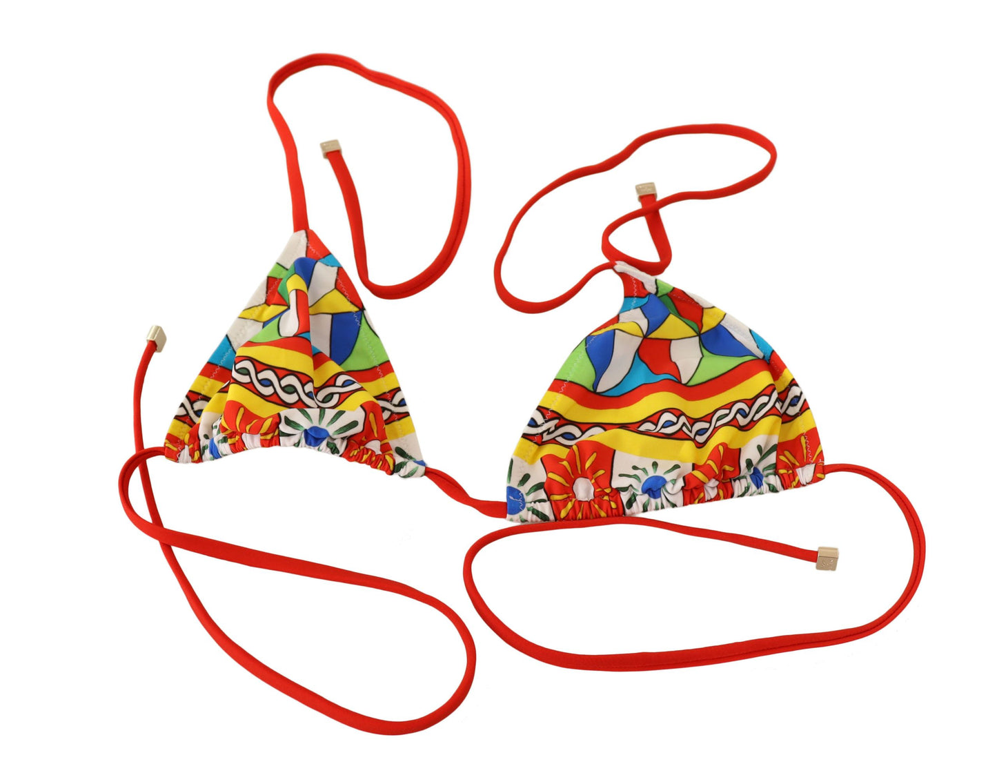 Multicolor Carretto Print Bikini Top