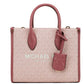 Mirella Small Powder Blush PVC Top Zip Shopper Tote Crossbody Bag