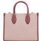 Mirella Small Powder Blush PVC Top Zip Shopper Tote Crossbody Bag