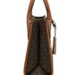 Mirella Small Brown PVC Top Zip Shopper Tote Crossbody Handbag