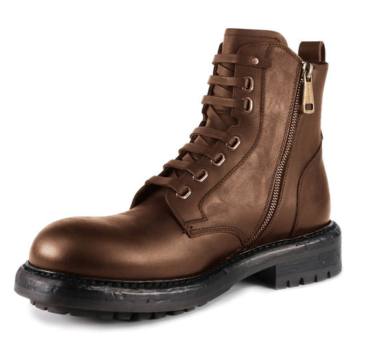 Elegant Men's Calfskin Ankle Boots With Side Zip