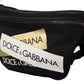 Chic Urban Black Belt Bag with Gold Accents
