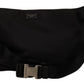 Chic Urban Black Belt Bag with Gold Accents