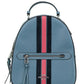 Jordyn Varsity Stripe Indigo Crossgrain Leather Backpack Bookbag