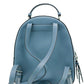 Jordyn Varsity Stripe Indigo Crossgrain Leather Backpack Bookbag