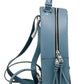 Jordyn Varsity Stripe Indigo Crossgrain Leather Backpack Bookbag