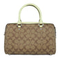 Rowan Khaki Pale Lime Signature Medium Satchel Crossbody Handbag