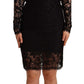 Elegant Black Lace Knee-Length Dress