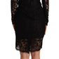 Elegant Black Lace Knee-Length Dress