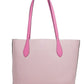 Kia Medium Carnation Colorblock Pebbled Leather Tote Bag Handbag Pink