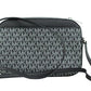 Jet Set Large East West Black Silver PVC Zip Chain Crossbody Bag