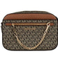 Jet Set Large East West Brown Gold PVC Zip Chain Crossbody Bag
