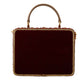 Opulent Gold and Bordeaux Box Shoulder Bag