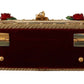 Opulent Gold and Bordeaux Box Shoulder Bag