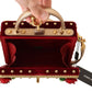 Opulent Gold and Bordeaux Box Shoulder Bag