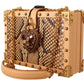 Chic Orange Twist Lock Shoulder Clutch