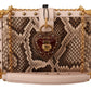 Elegant Pink Python Leather Clutch
