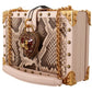 Elegant Pink Python Leather Clutch