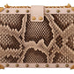 Elegant Pink Python Leather Clutch