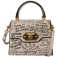 Elegant Beige Leather Welcome Bag with Gold Detailing
