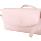 Chic Pink Leather Evening Crossbody Bag