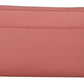 Elegant Pink Leather Clutch Wallet with Crystals