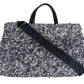 Elegant Black Wool Tote with Leather Accents
