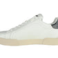 Elegant White Leather Sneakers