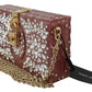 Elegant Crystal-Studded Pink Box Bag
