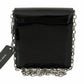 Chic Patent Leather Clutch with Silver Accents