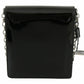 Chic Patent Leather Clutch with Silver Accents